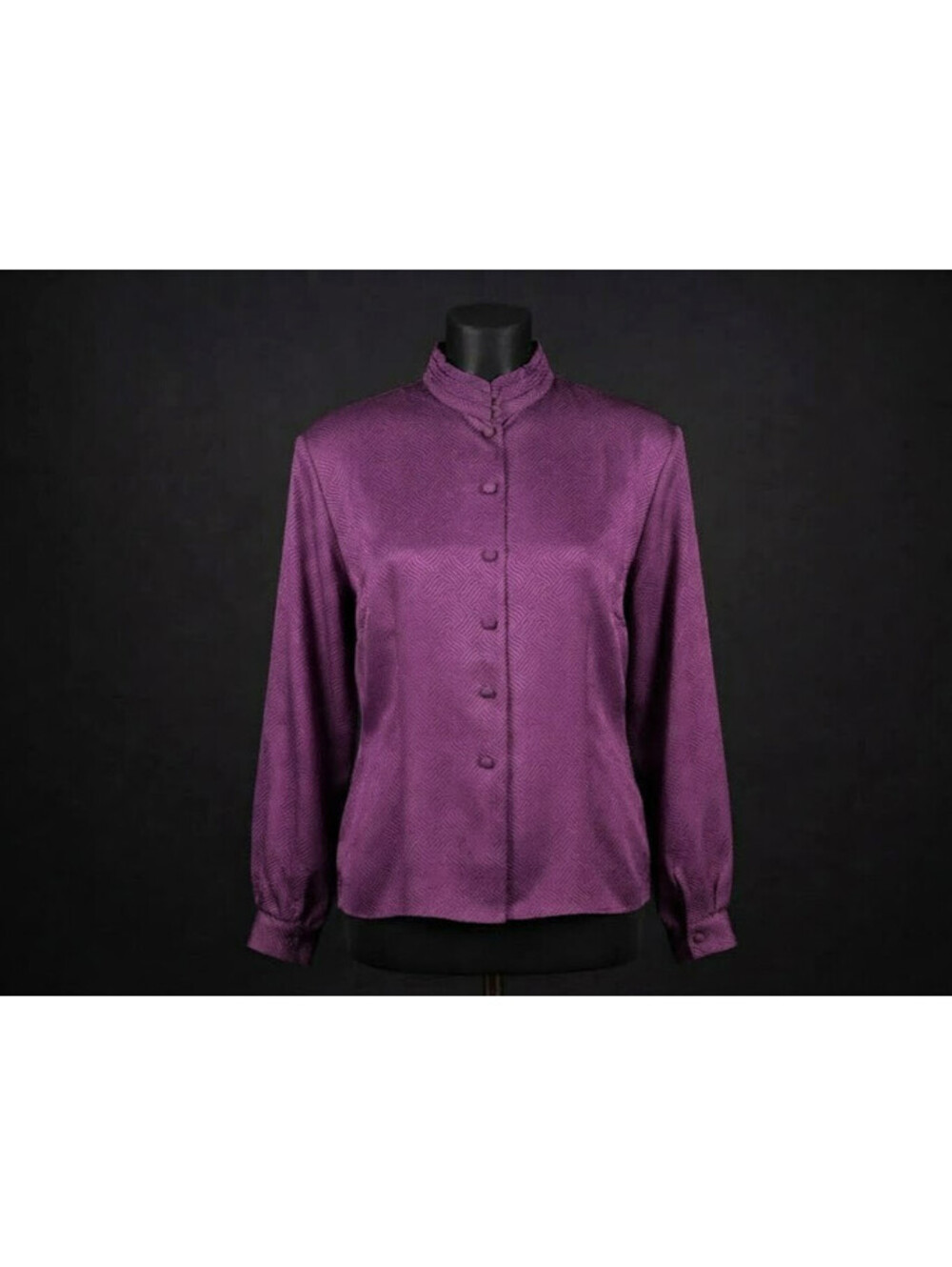 Vintage Miss Sophisticates by Pendleton Purple Textured Poly Blouse Size 10 Mock
